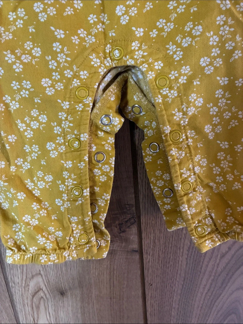 Carter's Mustard Yellow Floral Long-Sleeve Baby One-Piece